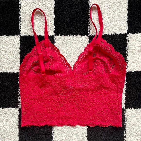 Vintage Victoria’s Secret Red Lace Longline Bralette M - Picture 2 of 4